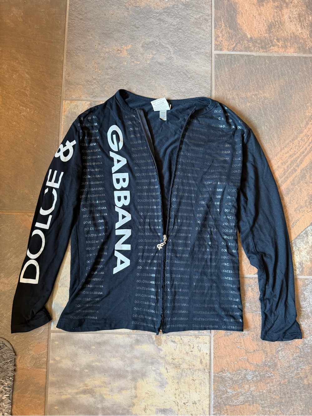 Dolce & Gabbana Black Logo-Striped Lightweight Shirt Jacket